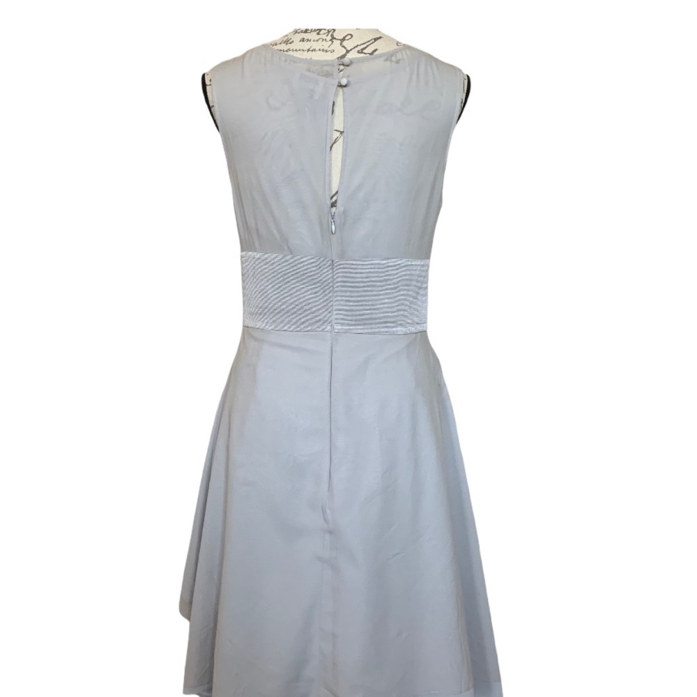 Reiss Light Gray High-Low Chiffon Dress - Picture 5 of 8